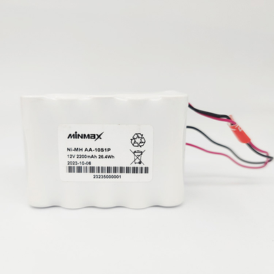 High Temperature Ni-Cd  Battery Pack 12V 2200mAh For Emergency Light Charge &amp; Discharge Temperature -20℃~+70℃