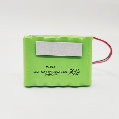 High Temperature Ni-Mh Battery Pack, AAA750mAh, 6S1P, Charge &amp; Discharge Temperature -20°C ~ +70°C, for Emergency Light