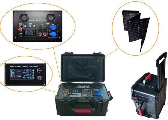Solar Portable Power Battery Pack Li ion NMC 1500Wh with IEC62133 Suitcase Size for Field Rescue Geological Survey